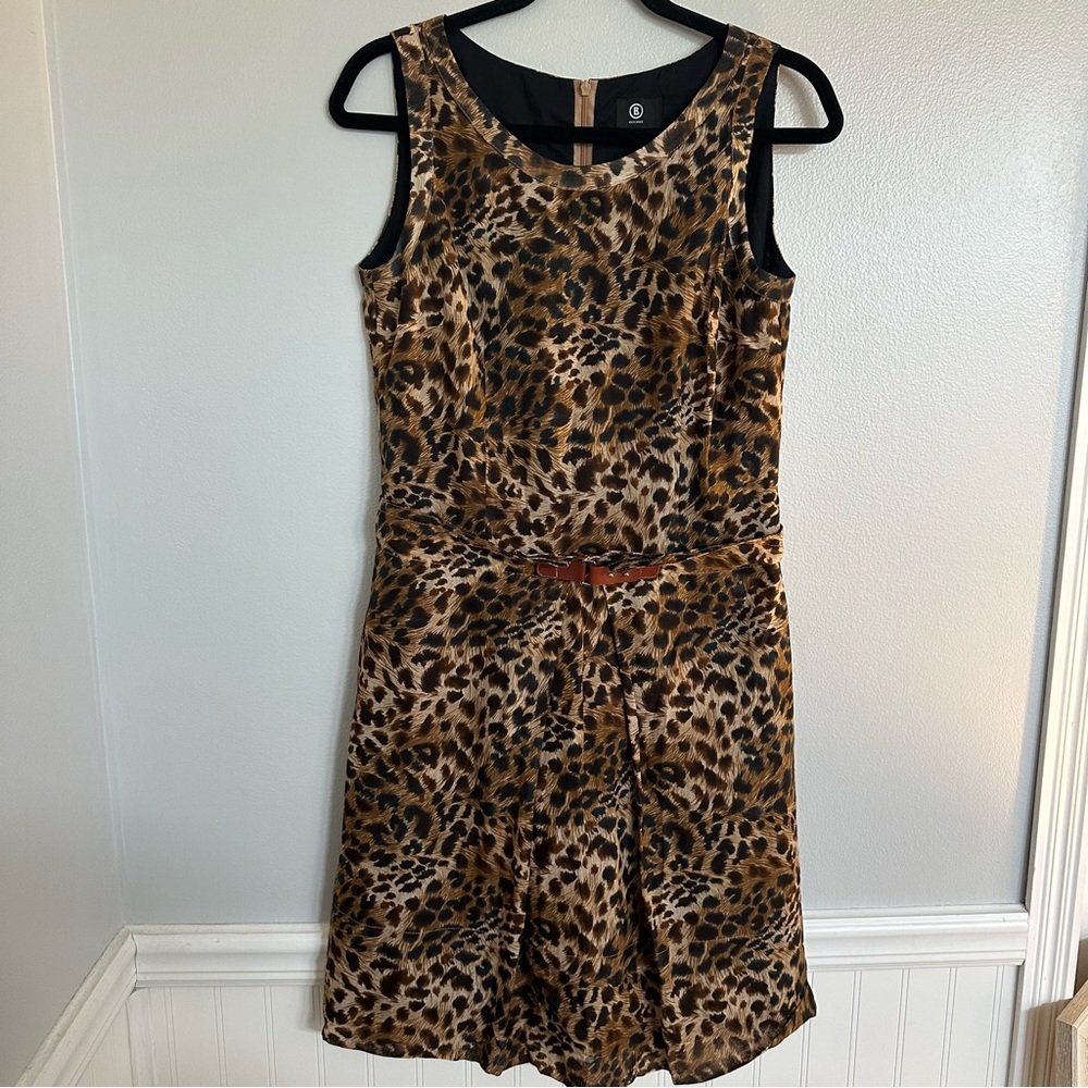 Bogner Silk Blend Leopard Print Sheath Dress